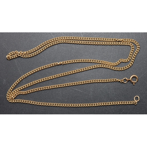 723 - A 9ct gold flat linked chain, 56cm long, 7.5 grams