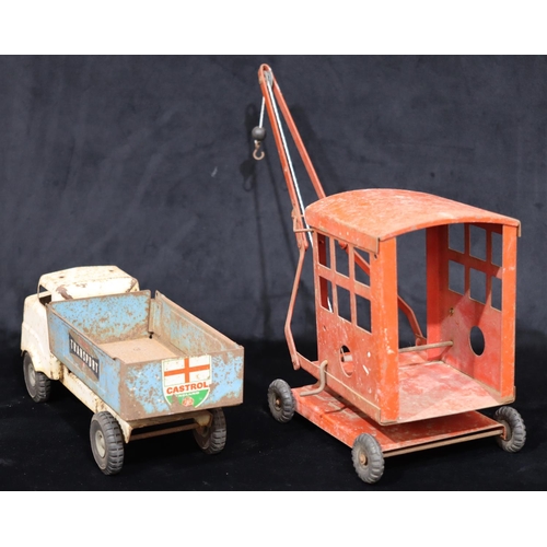 746 - A Tri-Ang child's truck, 38cm long, a Tri-Ang child's crane, 38cm high (2)