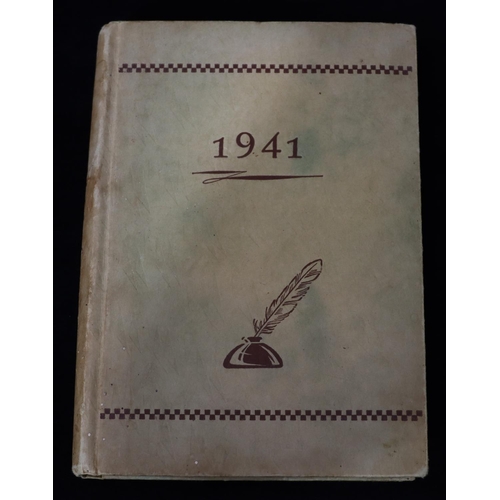 763 - A WWII handwritten diary, starting January 1st 1941, finishes December 1st 1941 