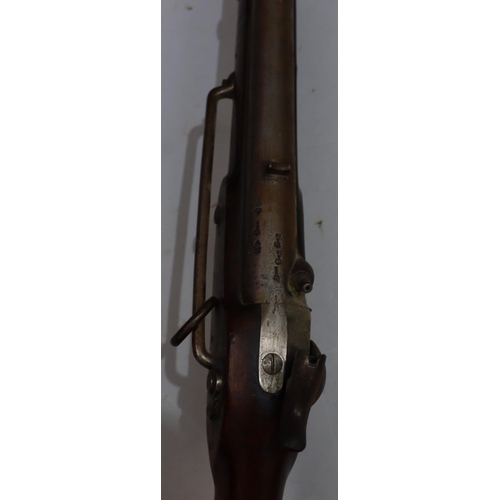 769 - A Yeomanry percussion cavalry carbine with 20 inch barrel with various proof marks, lock stamped wit... 