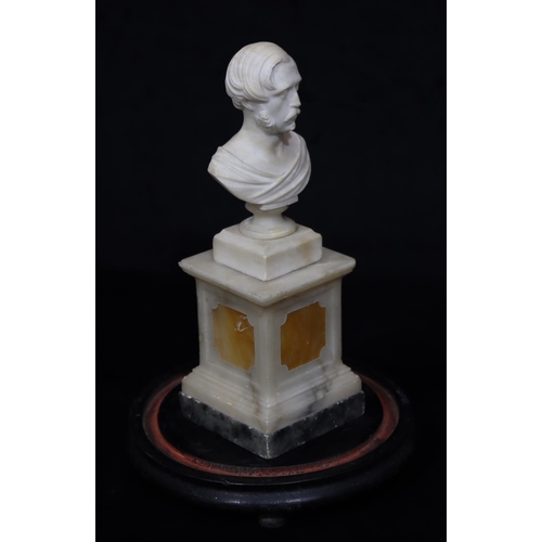 819 - A marble small bust of a gentleman, inscribed to back 