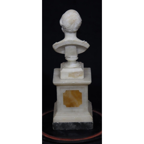 819 - A marble small bust of a gentleman, inscribed to back 