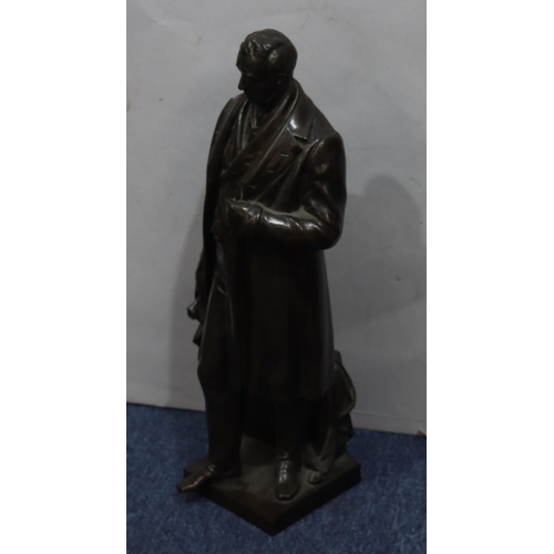 821 - After Edward Hodges Baily (1780-1867) bronze standing figure of George Stephenson on square base, en... 