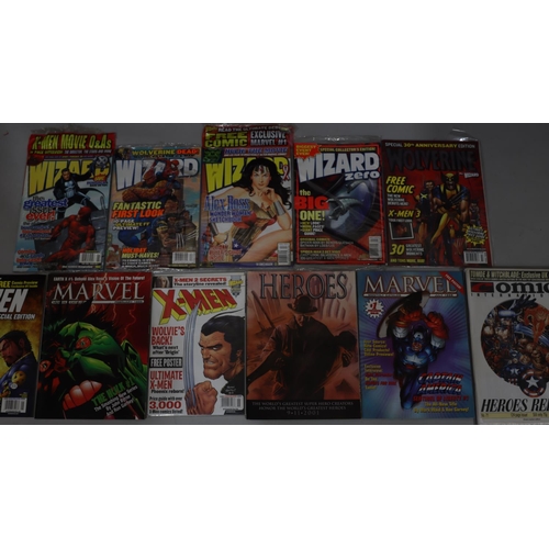 896 - 4 Wizard Comic magazines, numbers 0105, 123 and 145 ALL IN UNOPENED PACKAGING and 7 various comic ma... 