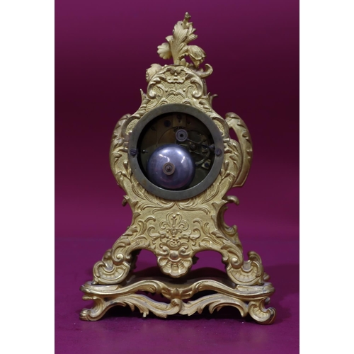 920 - C Mayer, Paris, Ormolu silk thread suspension 8-day striking mantel clock with silvered dial and Rom... 