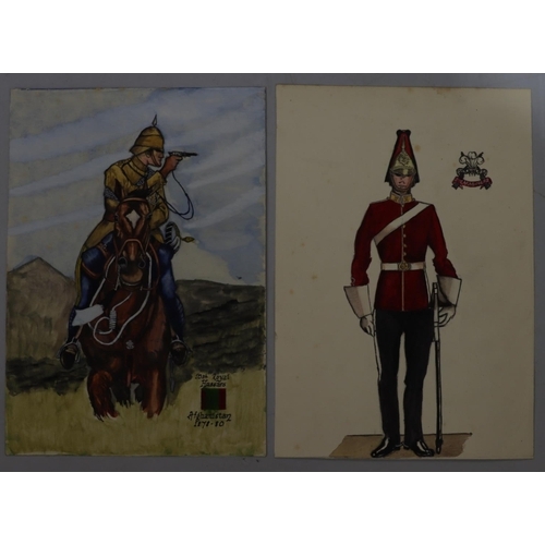 149 - George Ewens, 8 small military watercolour sketches 