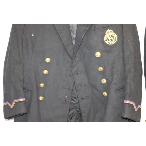 1010 - A black Civil Defence Corps wool jacket, maker A. Oliver & Son Ltd Liverpool and a black double brea... 