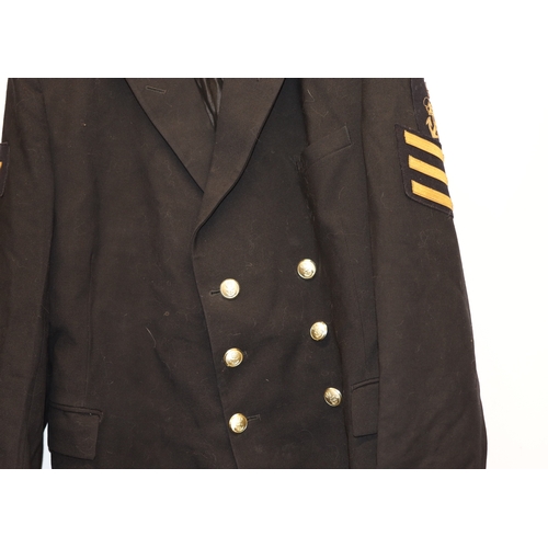 1010 - A black Civil Defence Corps wool jacket, maker A. Oliver & Son Ltd Liverpool and a black double brea... 