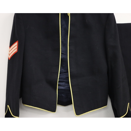 1018 - A black Costello & Robey Ltd dress uniform jacket, order no. DB 2822 with waistcoat and trousers.