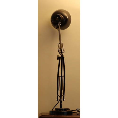 1050 - A modern black metallic angle poise lamp 91cm high overall when fully extended. This Lot is not held... 