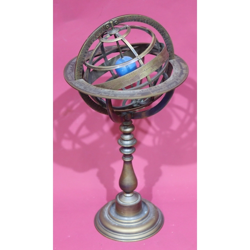 1066 - A French brass Armillary sphere, 36.5cm high.