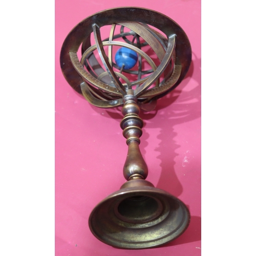 1066 - A French brass Armillary sphere, 36.5cm high.