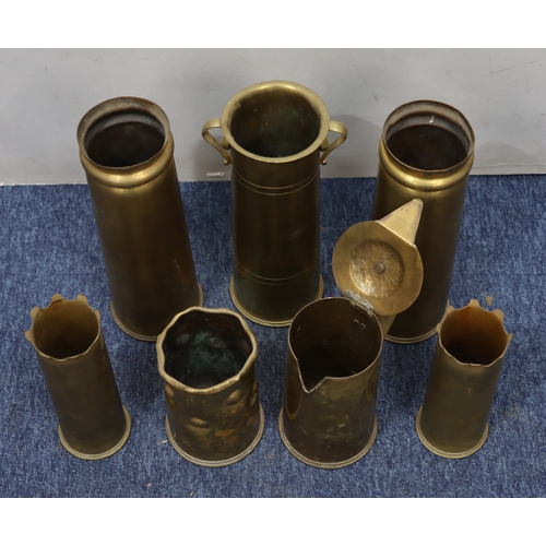 1087 - Various brass military shell cases etc.