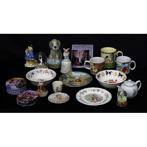 1100 - A mixed quantity of china including a Carlton Ware mug numbered 12/100, Rupert the Bear bowl, plate,... 