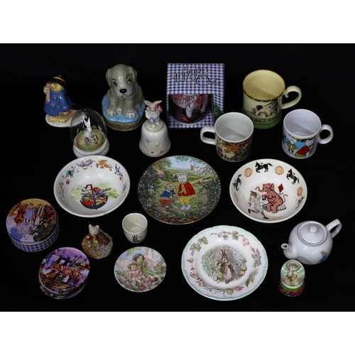 1100 - A mixed quantity of china including a Carlton Ware mug numbered 12/100, Rupert the Bear bowl, plate,... 