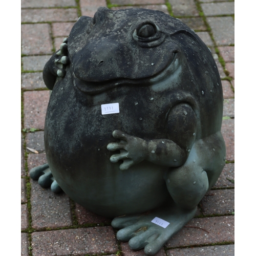 1111 - A modern composition model of a pot bellied frog, 48cm high.