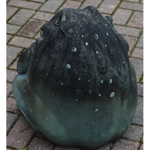 1111 - A modern composition model of a pot bellied frog, 48cm high.