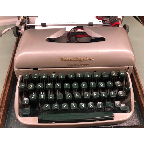 1115 - A vintage Remington Travel -Riter serial number GR 27892, in hard case and a Smith Corona portable t... 