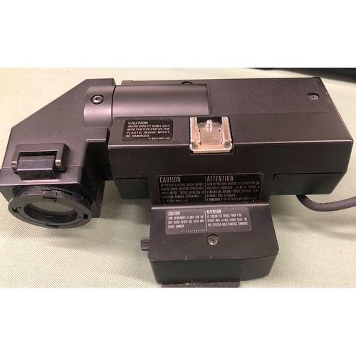 1116 - A Sony Trinicon Betamax video camera with portable video cassette recorder, additional lenses etc in... 