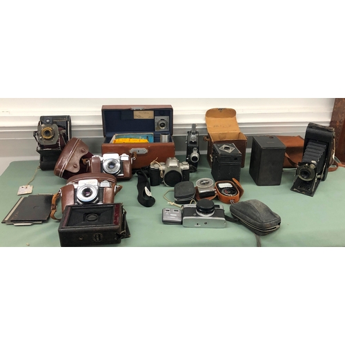 1128 - Two Carl Zeiss Contaflex cameras with f2.8 45mm lenses, both cased, Pentax MZ-5, Bilora box camera, ... 