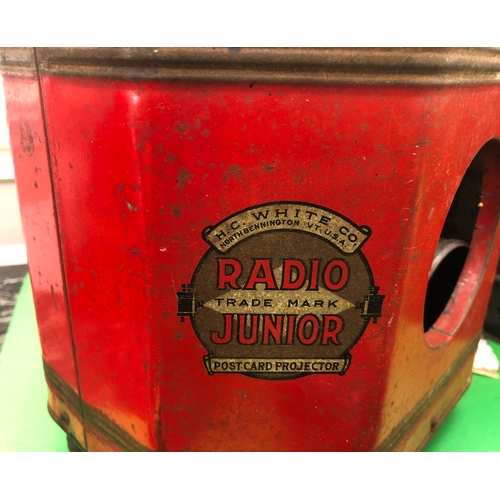 1133 - H.C White & Co Radio Junior post card projector and  parts of 2 magic lanterns etc.