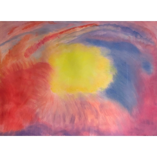 1144 - An abstract watercolour, signed Nikki Van Der Zyl, dated May  2000, in wood frame, 71.5 x 32.5cm.