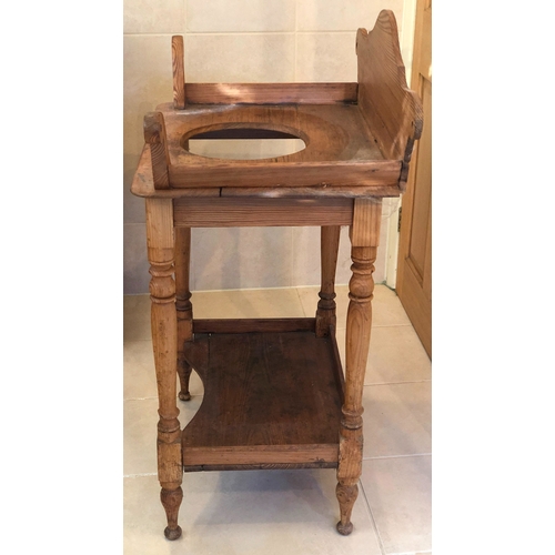 1148 - A pine wash stand with shelf below, 71.5cm wide, 47cm deep, 100.5cm high. This Lot is not held by PF... 