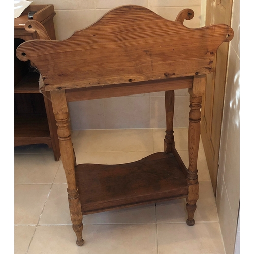 1148 - A pine wash stand with shelf below, 71.5cm wide, 47cm deep, 100.5cm high. This Lot is not held by PF... 