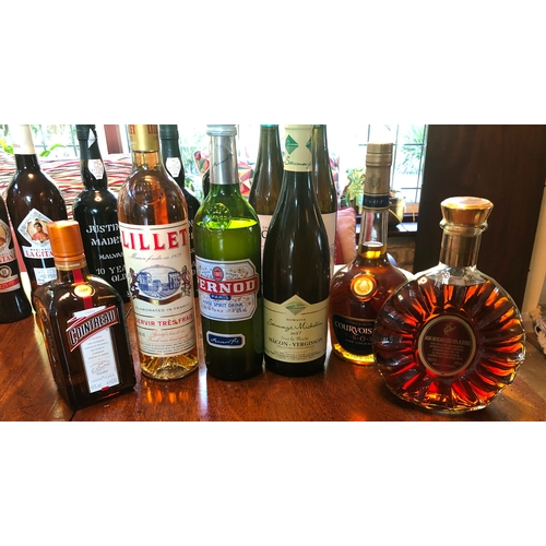 1186 - A quantity of various wines and spirits, Courvoisier Fine Cognac, Alsace Grand Cru 2015, Menetou-Sal... 