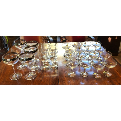 1188 - 11 matching Babycham glasses and 1 other Baby Bubbly glass, 4 similar glasses, a set of 6 Irish coff... 