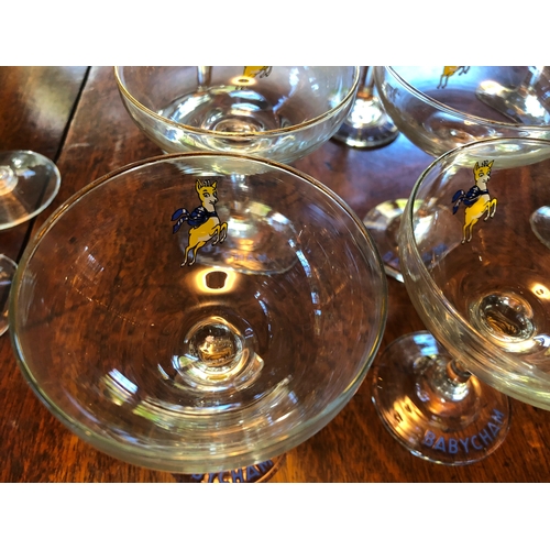 1188 - 11 matching Babycham glasses and 1 other Baby Bubbly glass, 4 similar glasses, a set of 6 Irish coff... 