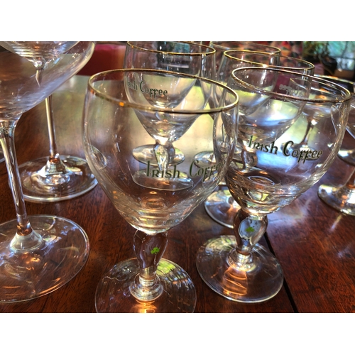 1188 - 11 matching Babycham glasses and 1 other Baby Bubbly glass, 4 similar glasses, a set of 6 Irish coff... 