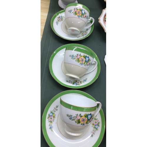 1217 - A Noritake part service, 6 cups, 6 saucers, 6 side plates, 1 jug, 1 platter, 3 Noritake cups and sau... 