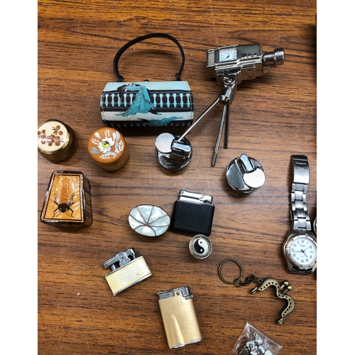 1236 - A bag of watches, lighters and trinket boxes.