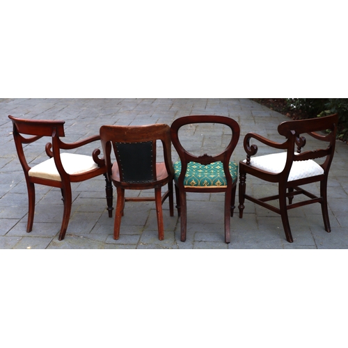 1289 - 4 odd dining chairs (2 carvers and 2 singles). This Lot is not held by PF Windibank. Please call to ... 