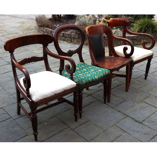 1289 - 4 odd dining chairs (2 carvers and 2 singles). This Lot is not held by PF Windibank. Please call to ... 