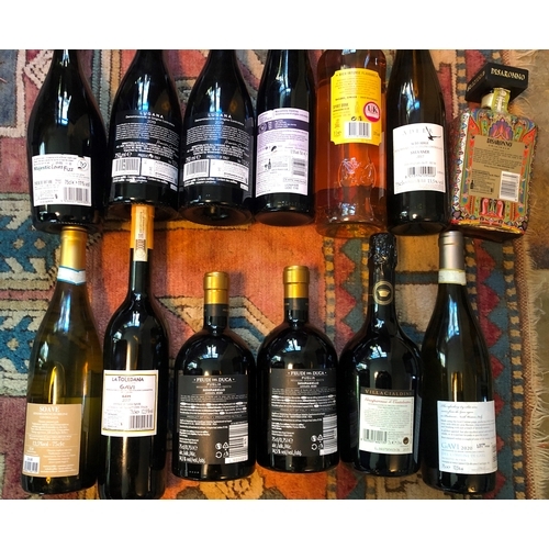 1184 - A mixed quantity of Italian wines and liqueurs, Disaronno, Nunzio Ghiraldi Lugana 2019, Bacardi Ging... 