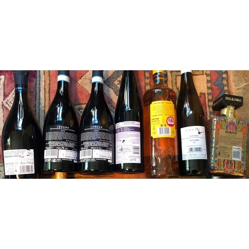 1184 - A mixed quantity of Italian wines and liqueurs, Disaronno, Nunzio Ghiraldi Lugana 2019, Bacardi Ging... 