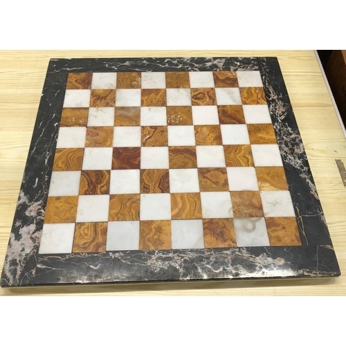 1238 - A marble chess/draughts board, 50cm x 50cm.