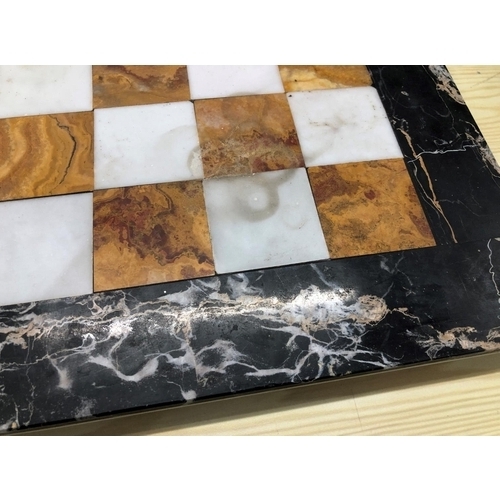 1238 - A marble chess/draughts board, 50cm x 50cm.