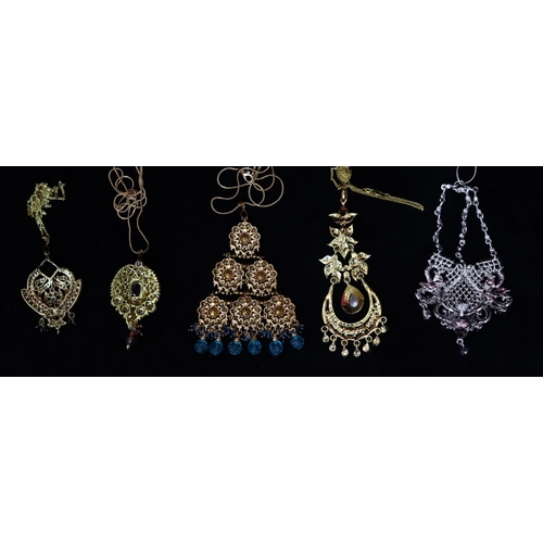 2233 - 5 various modern pendants with chains, all boxed