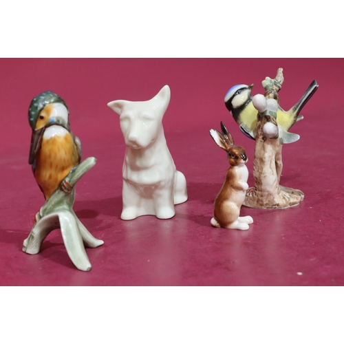 143 - A miniature Royal Doulton figure of a rabbit K39, 6cm high, a Beswick figure of a seated dog, 9cm hi... 