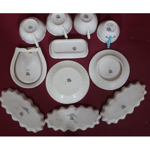 166 - 3 W.H Goss crested china oval scallop shaped dishes and 8 other W.H Goss crested china items includi... 