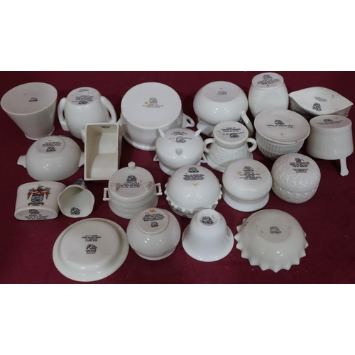 167 - 2 W.H Goss crested china lobster pots and a quantity of various similar W.H Goss crested china items... 