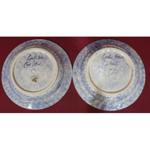 25 - A pair of Welsh Gwili Pottery glazed earthenware dishes 