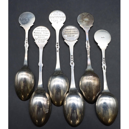 313 - 6 military Birmingham silver teaspoons, 