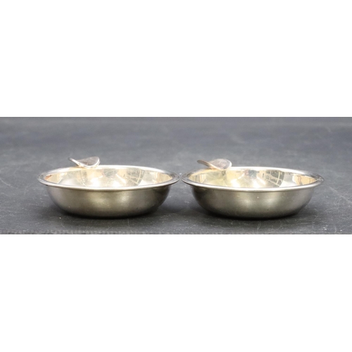 344 - A pair of Continental round ashtrays and a pair of small similar pots (4)