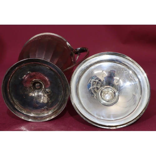 361 - An Edward VIII large silver 2-handled lidded trophy with engraved inscription on round sweeping base... 