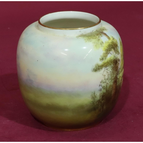 39 - A Royal Worcester round bulbous thin neck vase 