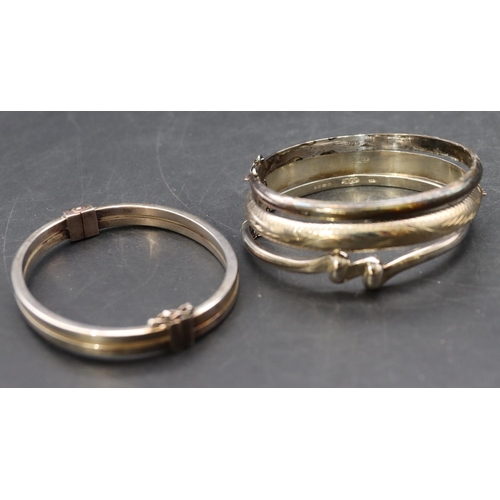 442 - 4 various silver hinged bangles, 54.8 grams (4)